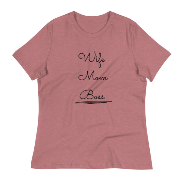 Damen-T-Shirt “Wife. Mom. Boss”